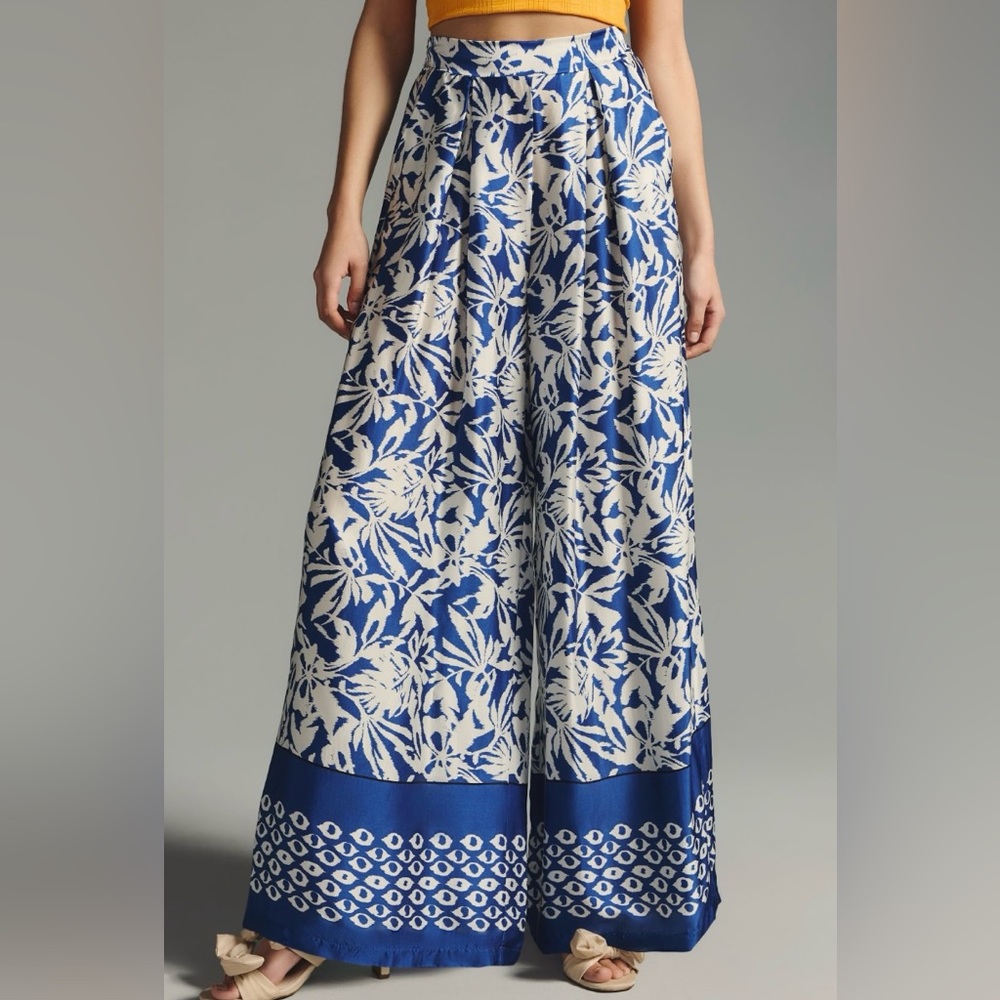 Anthropologie B.Yu Printed Wide-Leg Pants medium